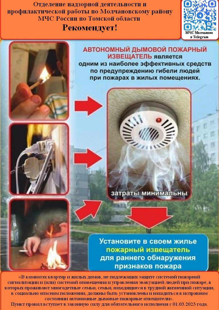 Установите в своем жилье пожарный извещатель.